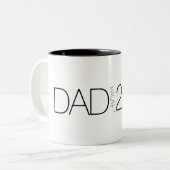 Dad Established Year Modern Script design  Zweifarbige Tasse (Vorderseite Links)