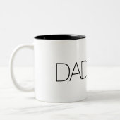 Dad Established Year Modern Script design  Zweifarbige Tasse (Links)