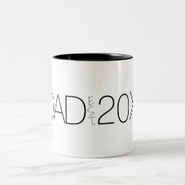 Dad Established Year Modern Script design  Zweifarbige Tasse
