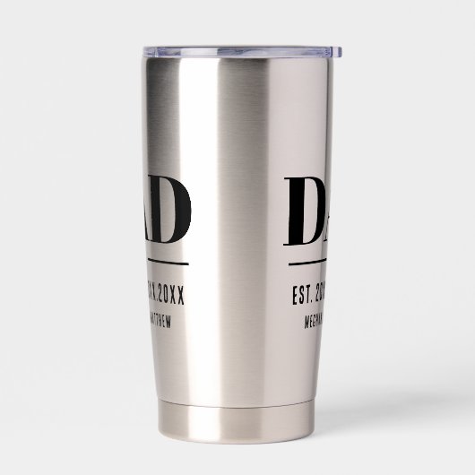 Dad Established Year Names Number Bold Font Thermobecher (Links)