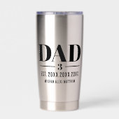Dad Established Year Names Number Bold Font Thermobecher (Rückseite)