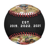 Dad Established Years Bold Black 3 Photo Baseball (Vorderseite)