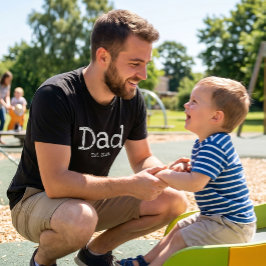 Dad etabliert fett weißer Text schwarz T-Shirt