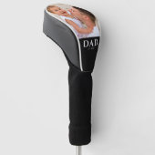 Dad etabliert Schwarz Foto Golf Headcover (angewinkelt)