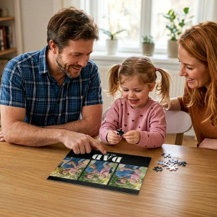 Dad etablierte kühne weiße & schwarze moderne Schr Puzzle