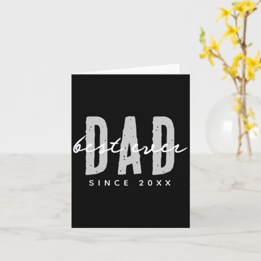 Dad Ever Since 20xx Modern Simple Preppy Karte (Gelbe Blume)