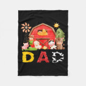 Dad Farm Cow Birthday Boy Matching Family Matching Fleecedecke (Vorderseite)