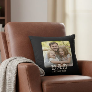 Dad-Foto etabliert Kissen