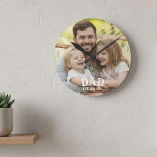 Dad-Foto etabliert Runde Wanduhr