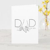 Dad From Kids Minimal Line Art Father Child Karte (Gelbe Blume)