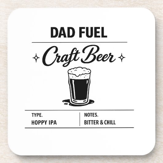 Dad Fuel – Craft Beer Vatertag Getränkeuntersetzer (Vorderseite)