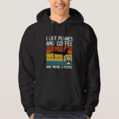 Dad Funny Birthday I Like Planes Coffee &3 people  Hoodie (Vorderseite)