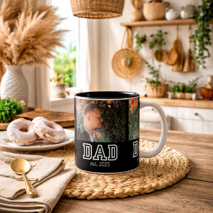 Dad Gegründet Benutzerdefiniertes Jahr 3 Foto Zweifarbige Tasse