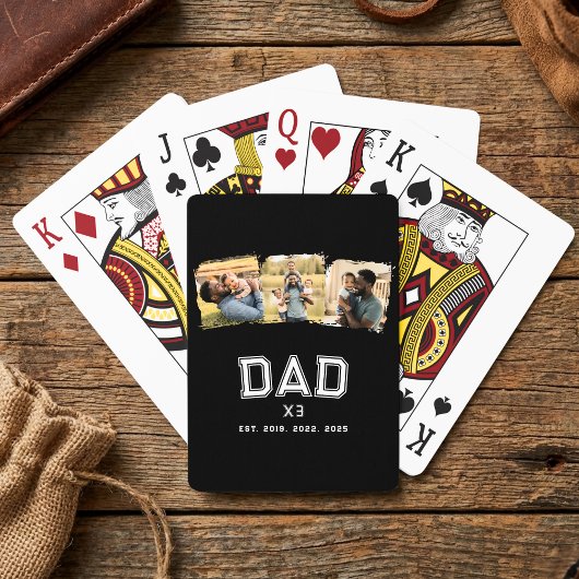 Dad Gegründet Jahre Bold Neuer Dad 3 Foto Spielkarten