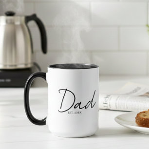 Dad Gegründet Minimale Moderne Schrift Schwarz Tasse