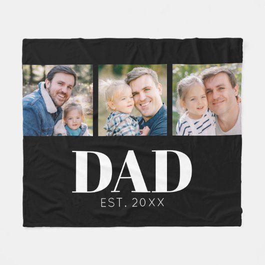 Dad gründete den Vatertag 3 Foto Fleecedecke (Vorderseite (Horizontal))