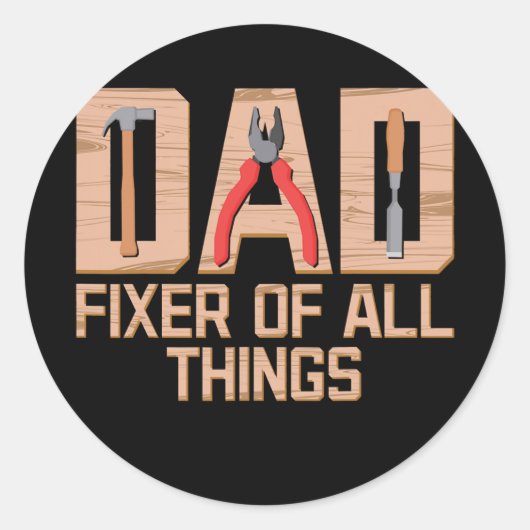 Dad Handyman Woodworker Father's Day Carpenter Runder Aufkleber (Vorderseite)