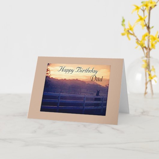 DAD-HAPPY BIRTHDAY=HORSE LOVER'S BIRTHDAY KARTE (Gelbe Blume)