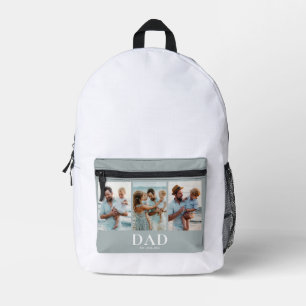 Dad hat 3 Foto-Collage-Andenken-Geschenk gegründet Bedruckter Rucksack