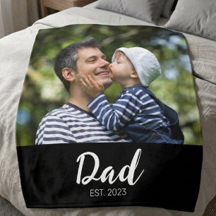Dad hat die moderne schwarze Schriftart-Foto erste Fleecedecke