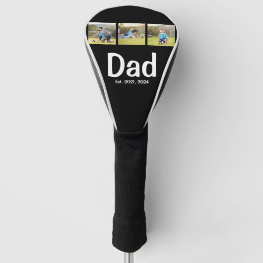 Dad hat Modern Black 3 Foto eingerichtet Golf Headcover (Vorderseite)