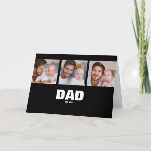 Dad hat Modern Black 3 Foto Vater-Tag gegründet Karte