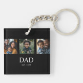 Dad hat modernes 3-Foto eingerichtet Schlüsselanhänger (Rückseite)