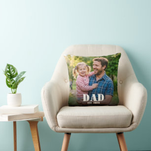 Dad hat modernes fettes Skript-Foto etabliert Kissen