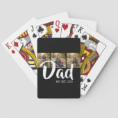 Dad hat modernes fettes Skript Schwarz 3 Foto eing Spielkarten (Rückseite)