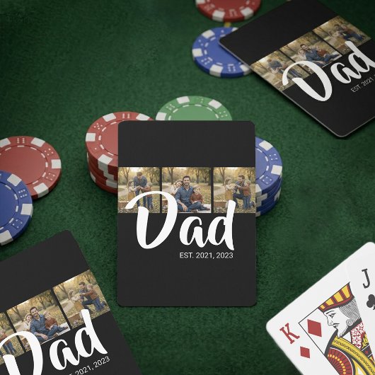 Dad hat modernes fettes Skript Schwarz 3 Foto eing Spielkarten