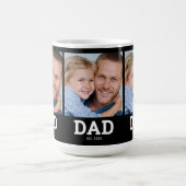 Dad hat modernes Schwarz 3 Foto eingerichtet Kaffeetasse (Mittel)