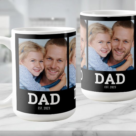 Dad hat modernes Schwarz 3 Foto eingerichtet Kaffeetasse