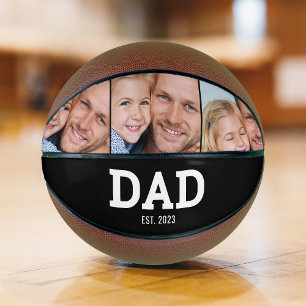 Dad hat modernes Schwarz-Weiß-Foto 3 erstellt Basketball