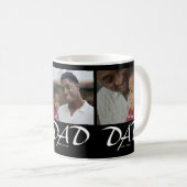Dad hat Modernes Skript Schwarz 3 Foto eingerichte Kaffeetasse (VorderseiteRechts)