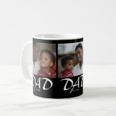 Dad hat Modernes Skript Schwarz 3 Foto eingerichte Kaffeetasse (Vorderseite Links)