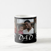 Dad hat Modernes Skript Schwarz 3 Foto eingerichte Kaffeetasse (Mittel)