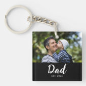 Dad hat modernes Skriptfoto erstellt Schlüsselanhänger (Vorderseite)