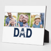 Dad hat Navy Blau Modern 3 Foto eingerichtet Fotoplatte (Seite)