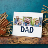 Dad hat Navy Blau Modern 3 Foto eingerichtet Fotoplatte (Seite)