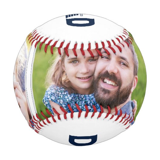 Dad hat Navy Blau Spaß 3 Foto gegründet Baseball (Vorderseite)