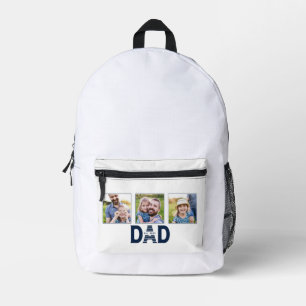 Dad hat Navy Blue Spaß 3 Foto gegründet Bedruckter Rucksack