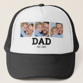 Dad hat Schwarz 3 Foto eingerichtet Truckerkappe (Vorderseite)