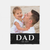 Dad hat Schwarz Modern Foto gegründet Fleecedecke (Vorderseite)