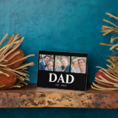 Dad hat Skript Schwarz 3 Bild Vater Fotoplatte (Seite)