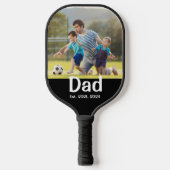 Dad hat Skript Schwarz Foto eingerichtet Pickleball Schläger (Vorderseite)