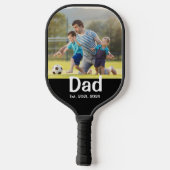 Dad hat Skript Schwarz Foto eingerichtet Pickleball Schläger (Rückseite)
