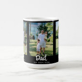 Dad hat weißes Skript Schwarz 3 Foto Kaffeetasse (Mittel)