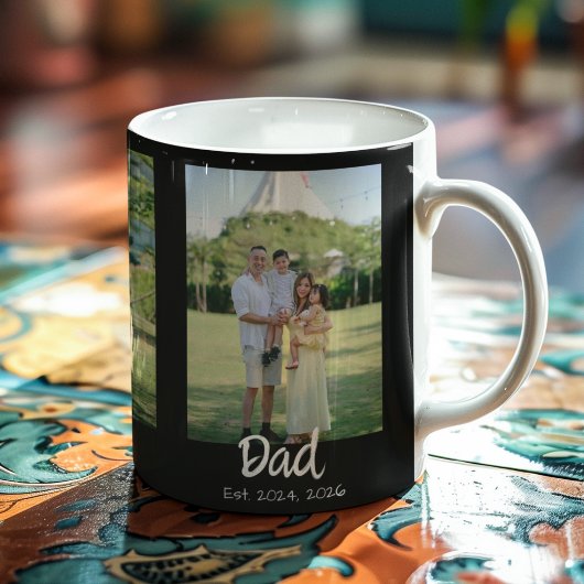 Dad hat weißes Skript Schwarz 3 Foto Kaffeetasse
