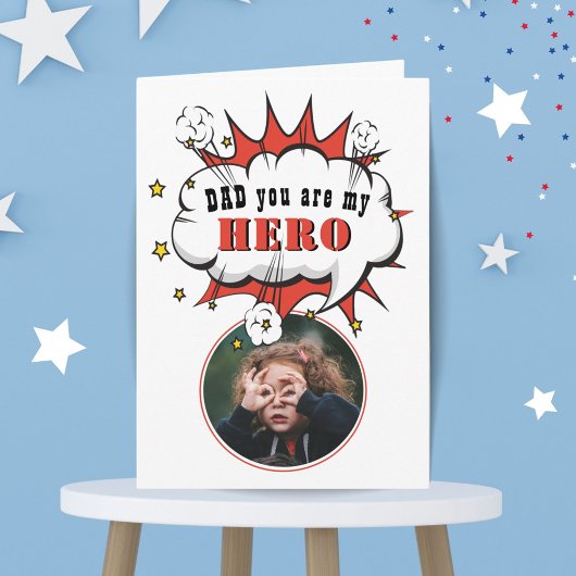 Dad Hero Superhero Speech Bubble Fathers day Karte