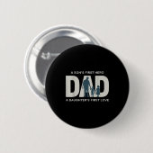 Dad Holding Kids Family Silhouette Father Quote Button (Vorne & Hinten)